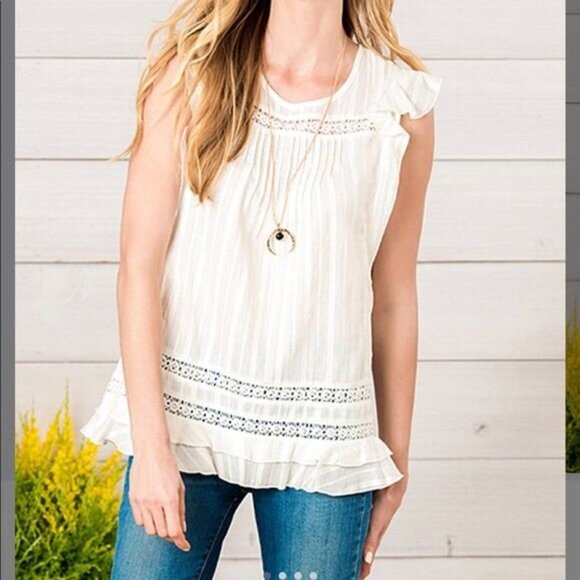 Matilda Jane Medium NWT White Morning Dew Sleeveless Top - Picture 2 of 9